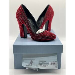 Prada Satin Crystal Pumps in Rubino Red sz. 35.5 EU